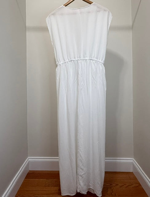 Victoria’s Secret White Deep V‑Neck Cover‑Up Maxi Dress  Size XL