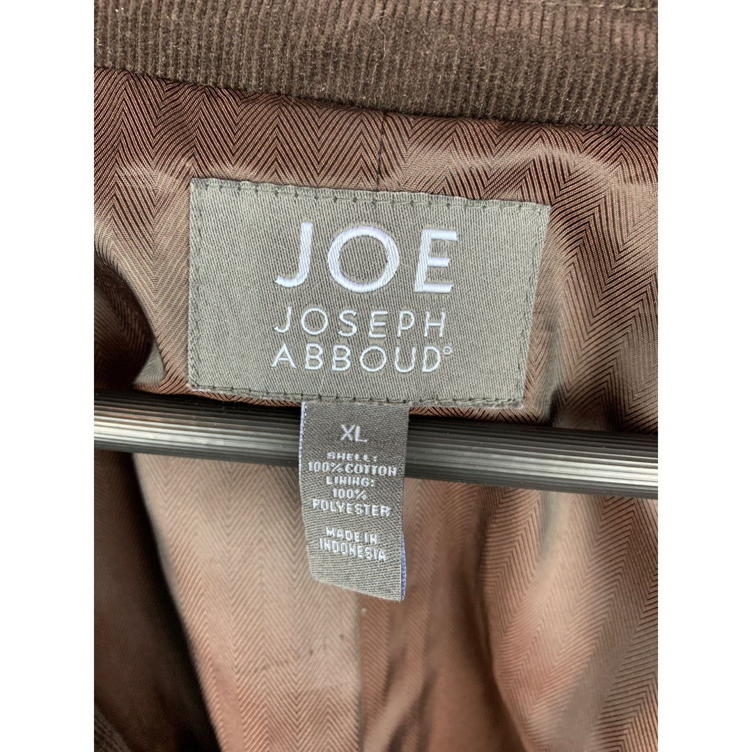 Joseph Abboud Mens Corduroy Blazer XL Brown