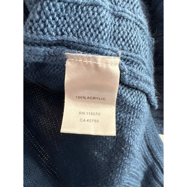 Nina Leonard Womens Blue Asymmetrical Knit Sweater S 100% Acrylic