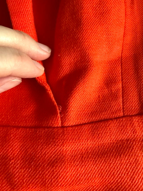 J.Crew Linen‑Blend Faux Wrap Orange Dress Sz14