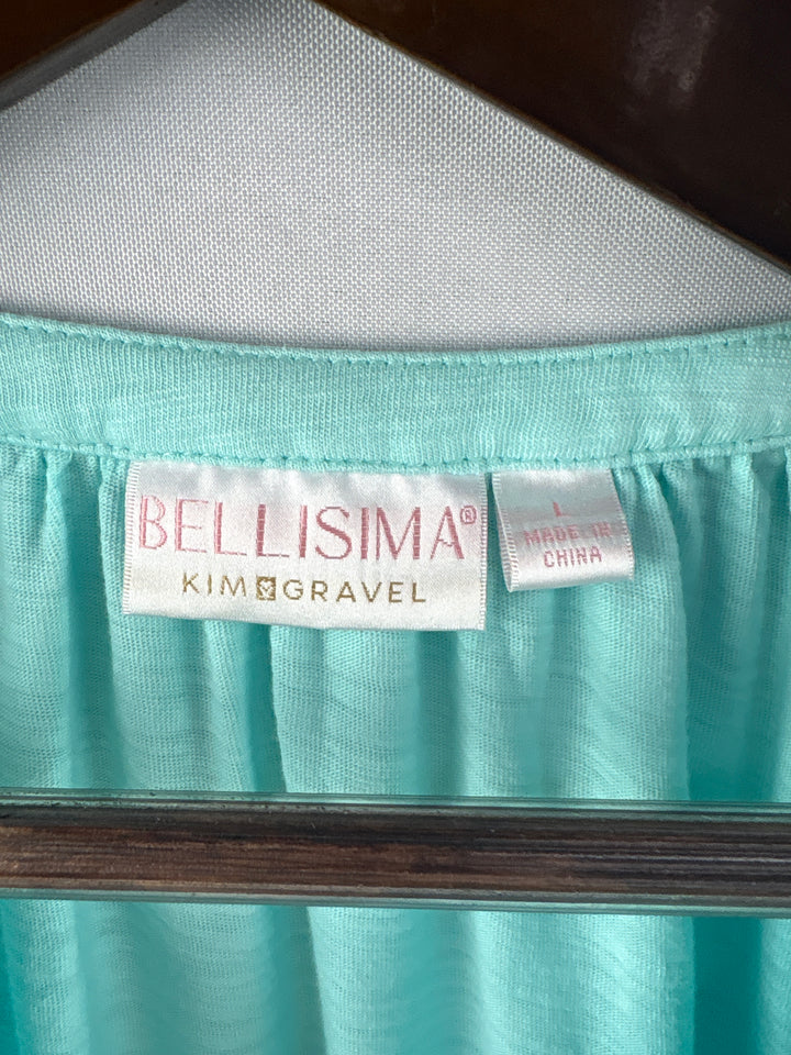 Women’s Bellisima Kim Gravel Large Aqua Embroidered Blouse