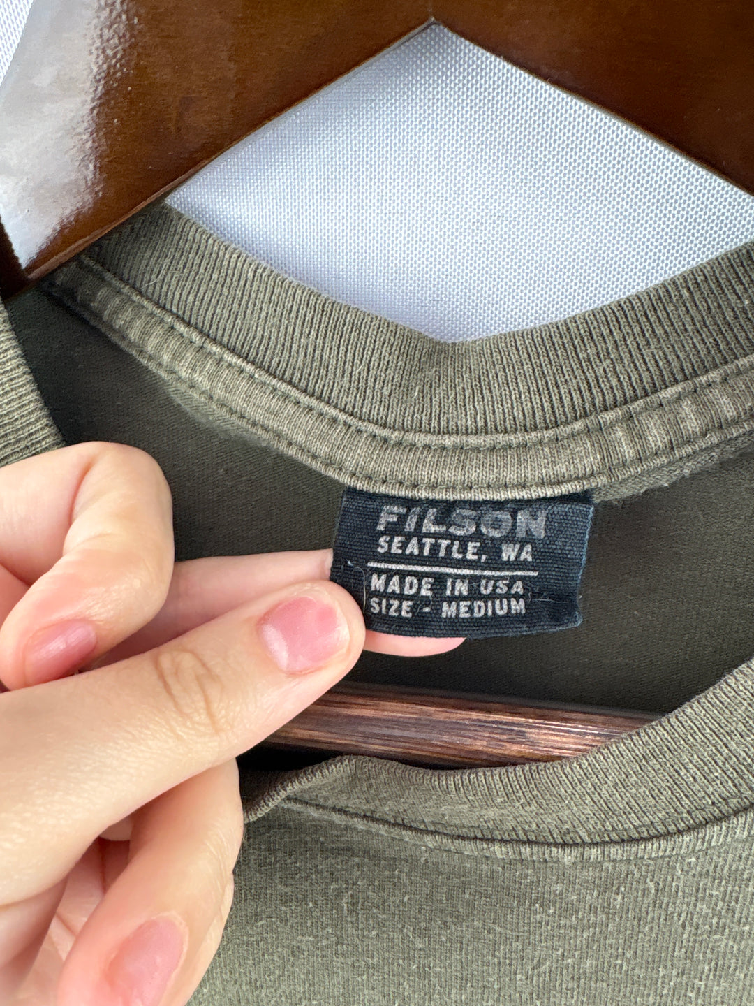 Men’s Filson Medium Army Green Short Sleeve Shirt