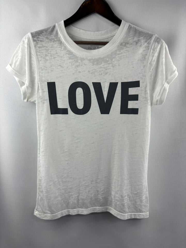 Women’s Teegrams XS White w/ Love Graphic Tee