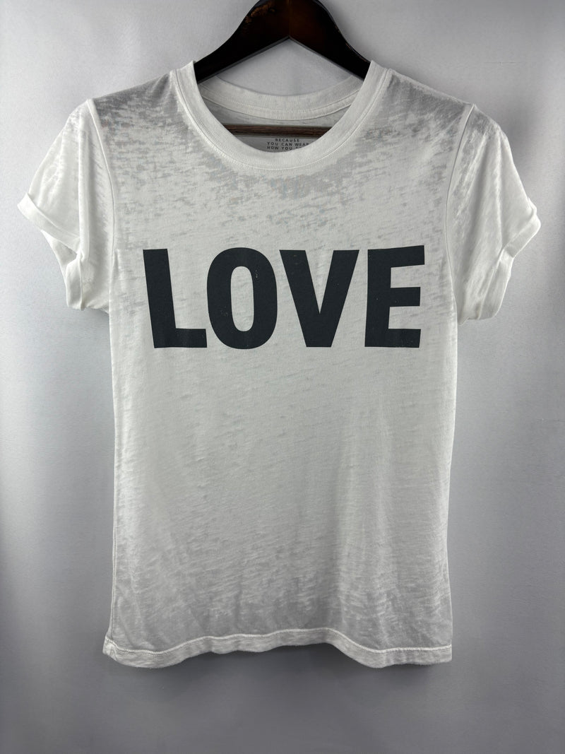 Women’s Teegrams XS White w/ Love Graphic Tee