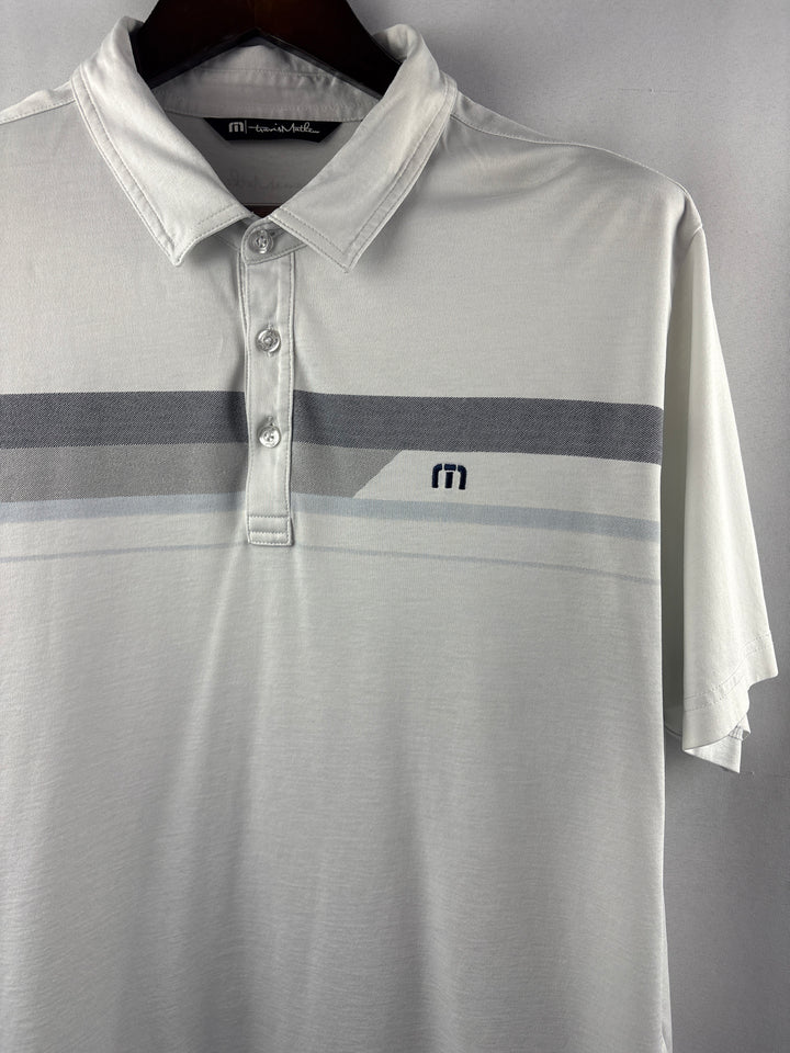 Men’s Travis Mathew XL White Patterned Golf Polo