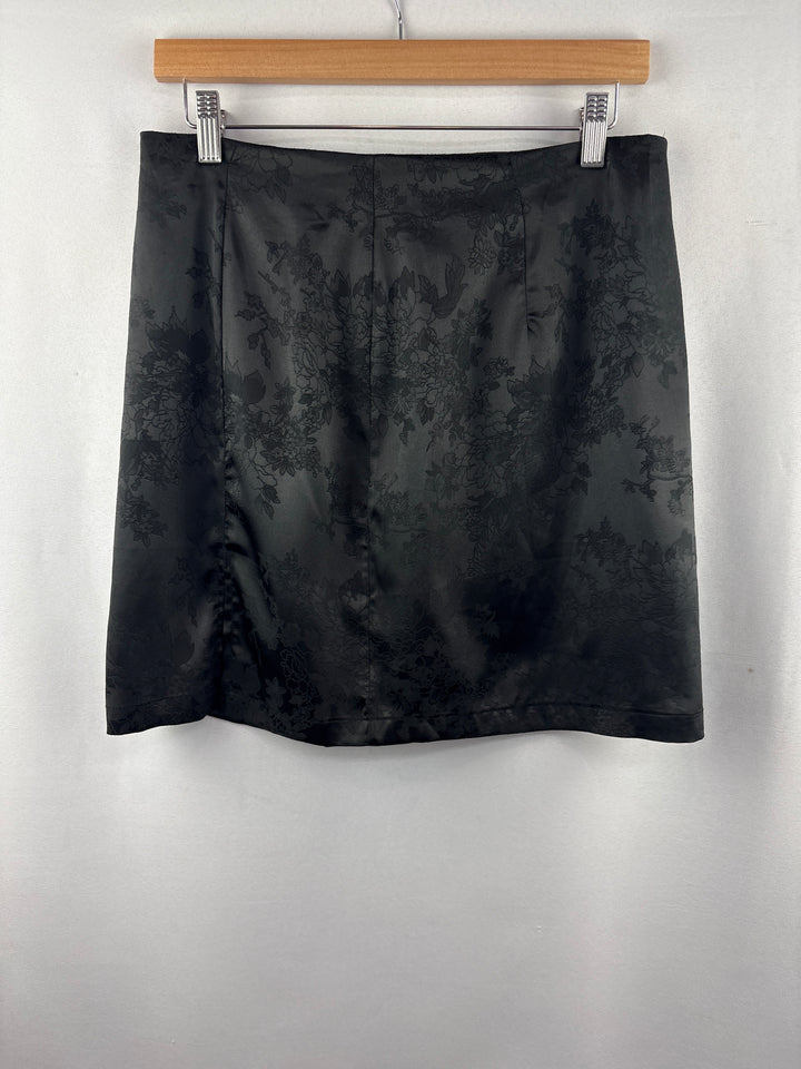 Women’s Lyaner Large Black Floral Satin Mini Skirt