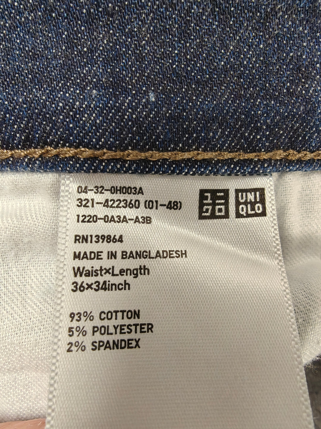 Men’s Uniqlo Slim Jeans Blue 36x34