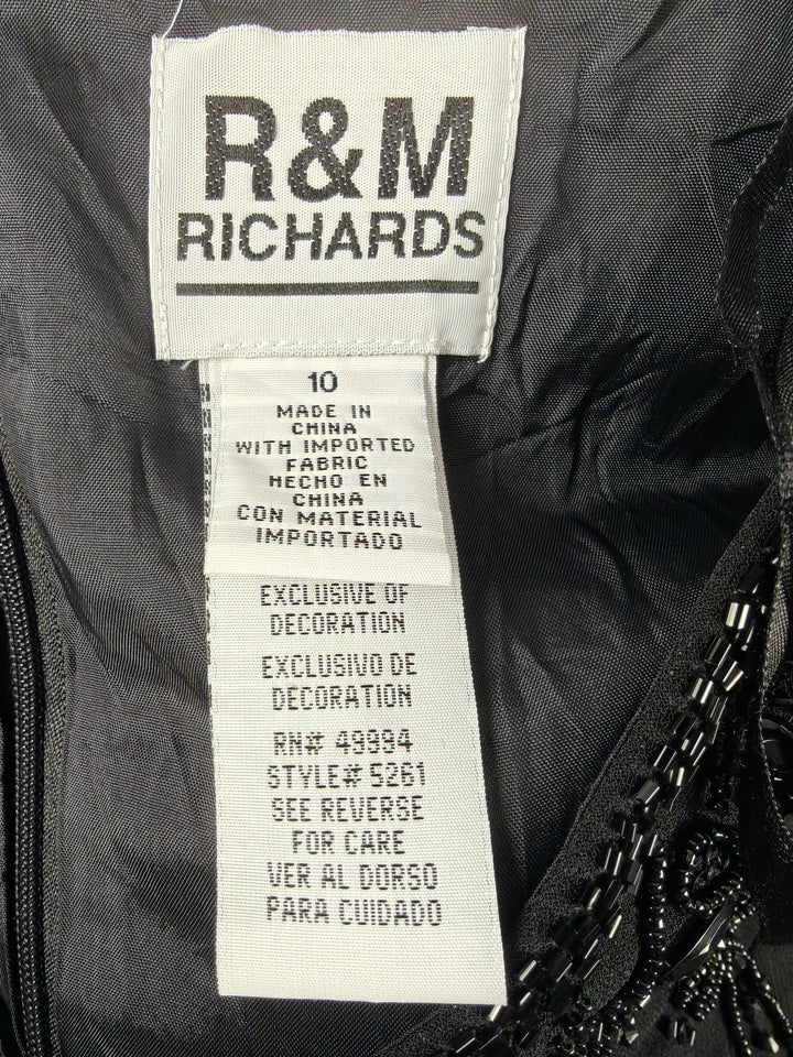 Women’s R&amp;M Richards Beaded Formal Dress Black Size 10