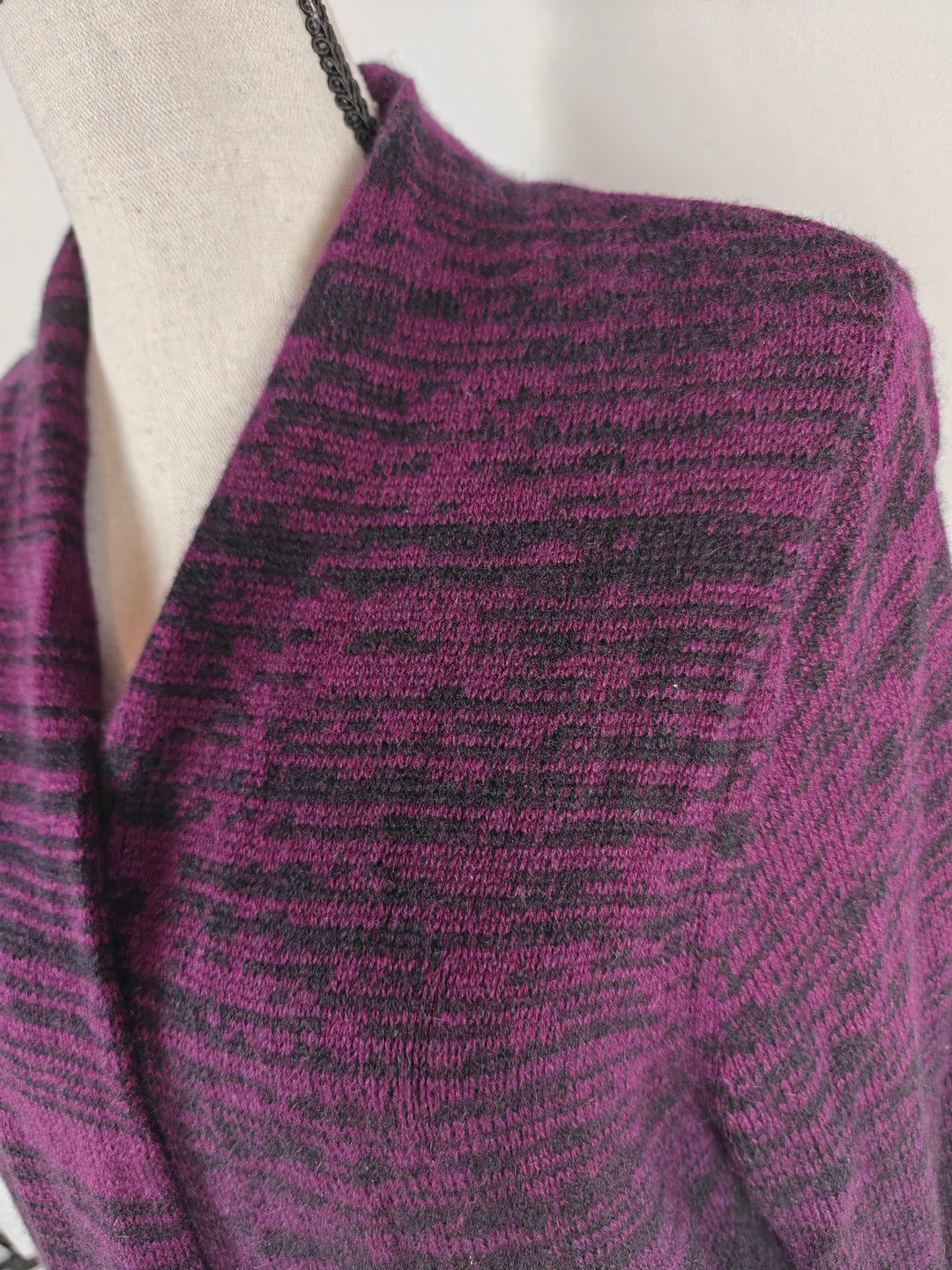 Women Griffen Cashmere Cardigan Purple Black XL