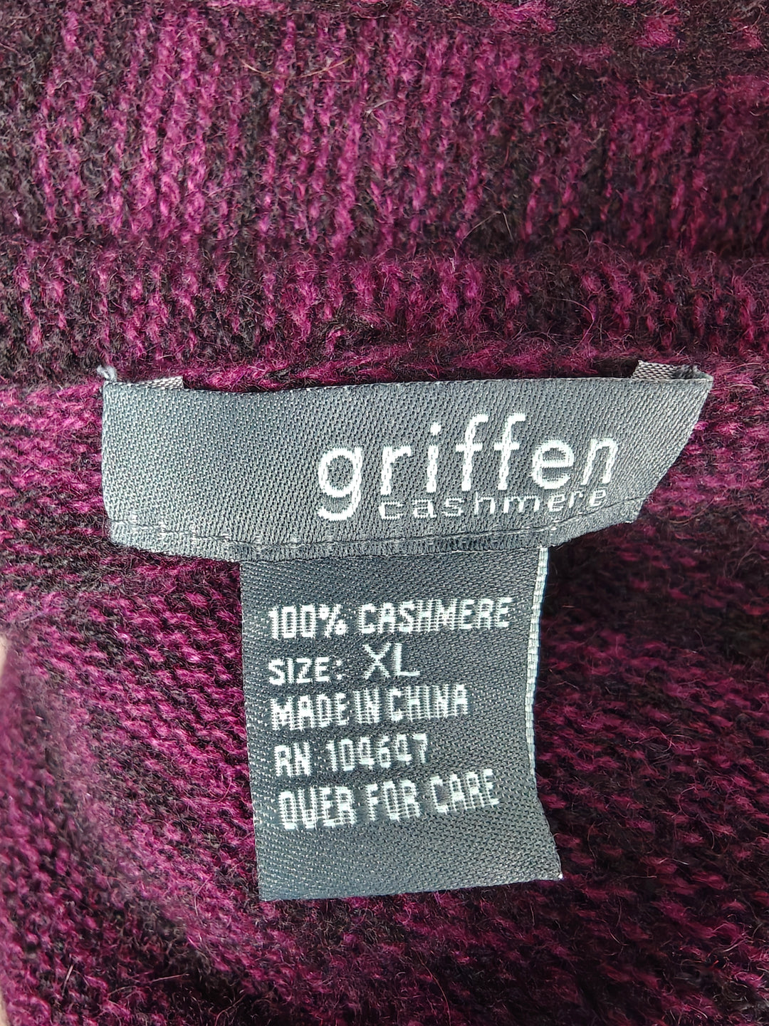 Women Griffen Cashmere Cardigan Purple Black XL