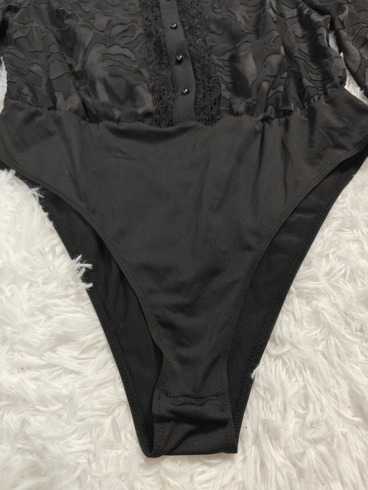 Women SHEIN Curve Bodysuit Black 1XL