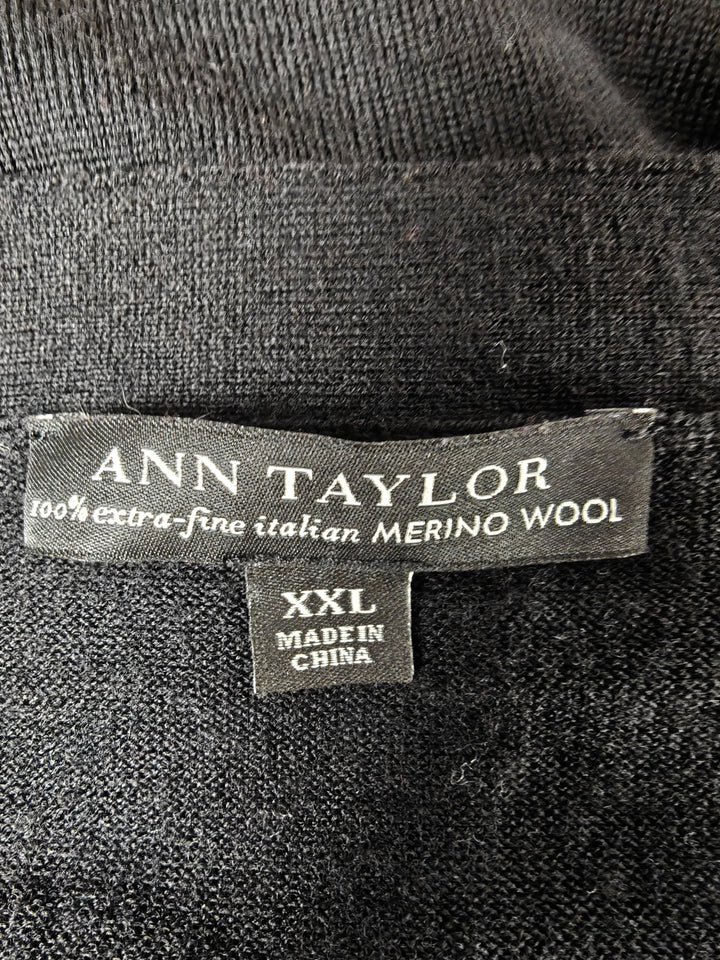 Women Ann Taylor Cardigan Black XXL