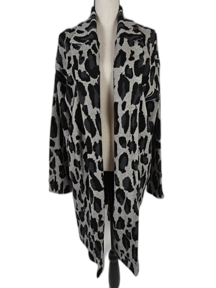 Women Tahari Cardigan Gray Black Large