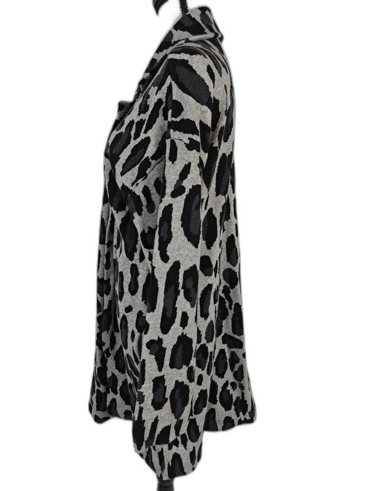 Women Tahari Cardigan Gray Black Large