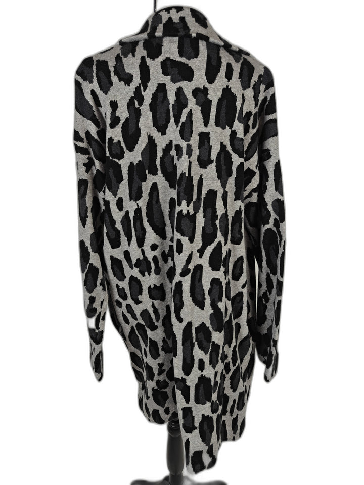 Women Tahari Cardigan Gray Black Large