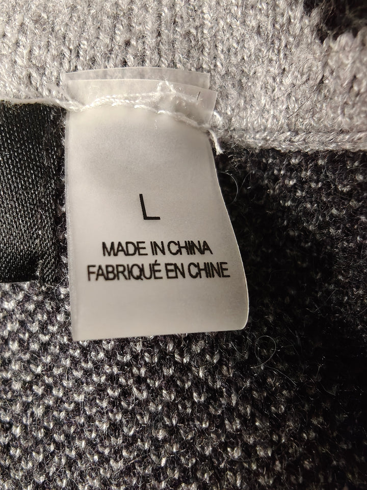 Women Tahari Cardigan Gray Black Large