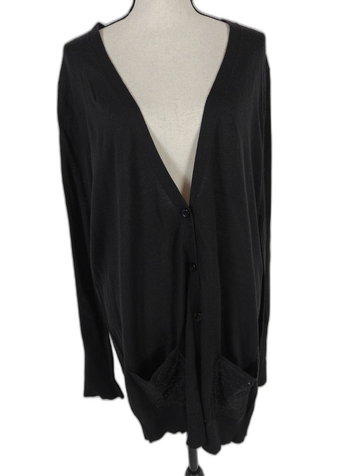 Women Ann Taylor Cardigan Black XXL