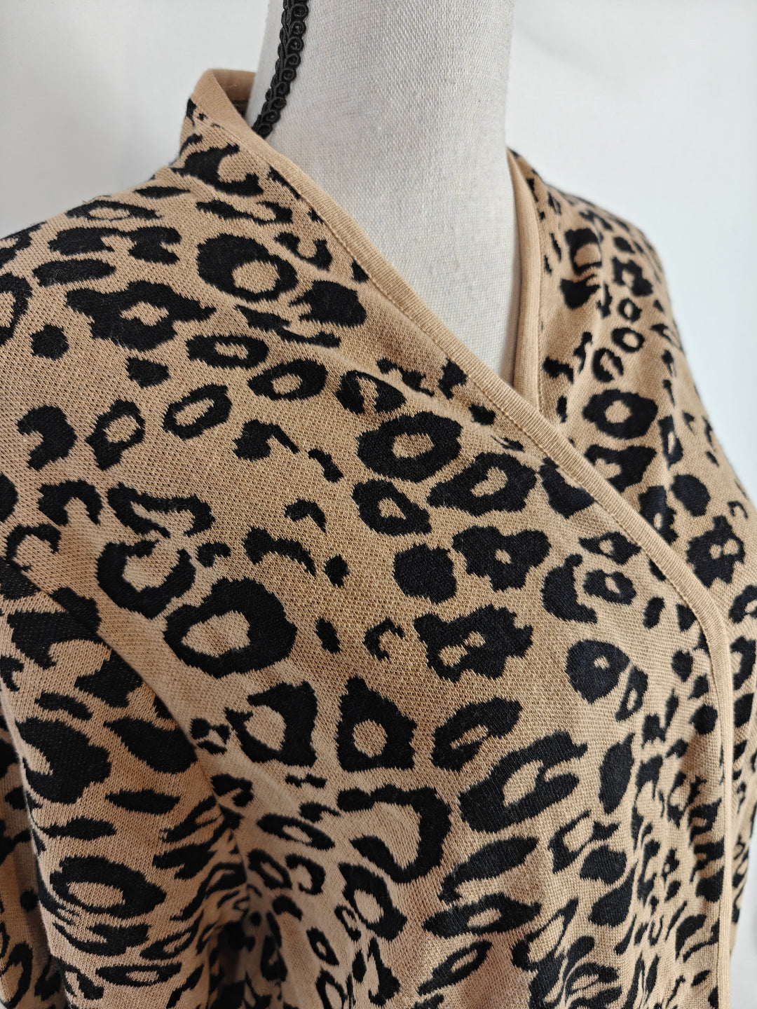 Women JM Collection Cardigan Tan Leopard XL