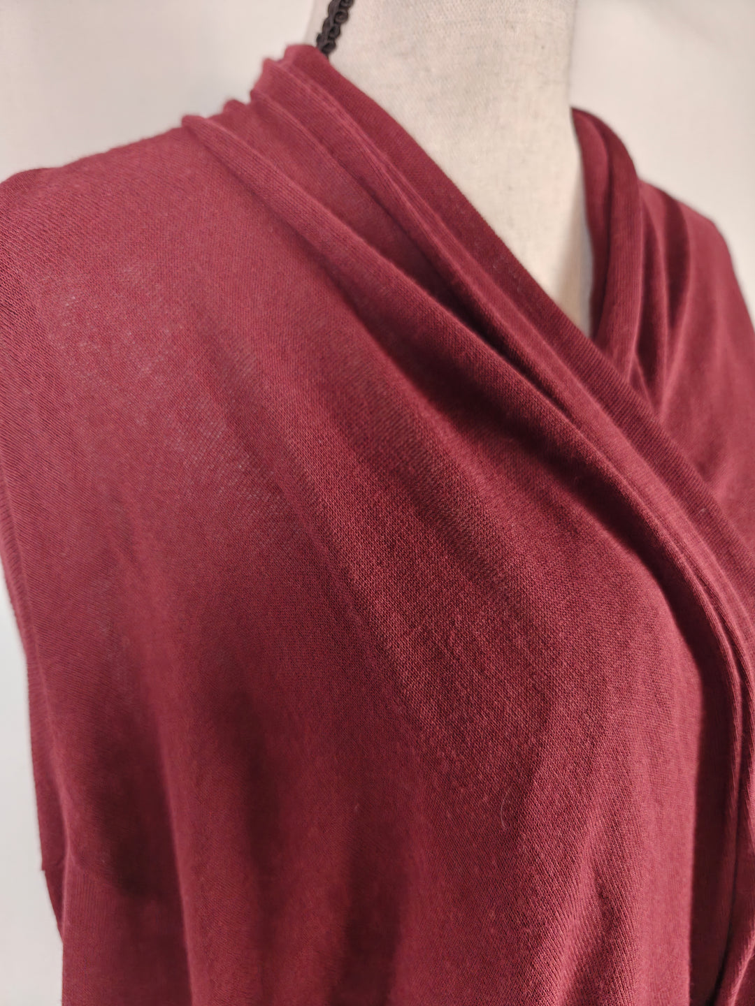 Women Ann Taylor Open Front Cardigan Burgundy XXL