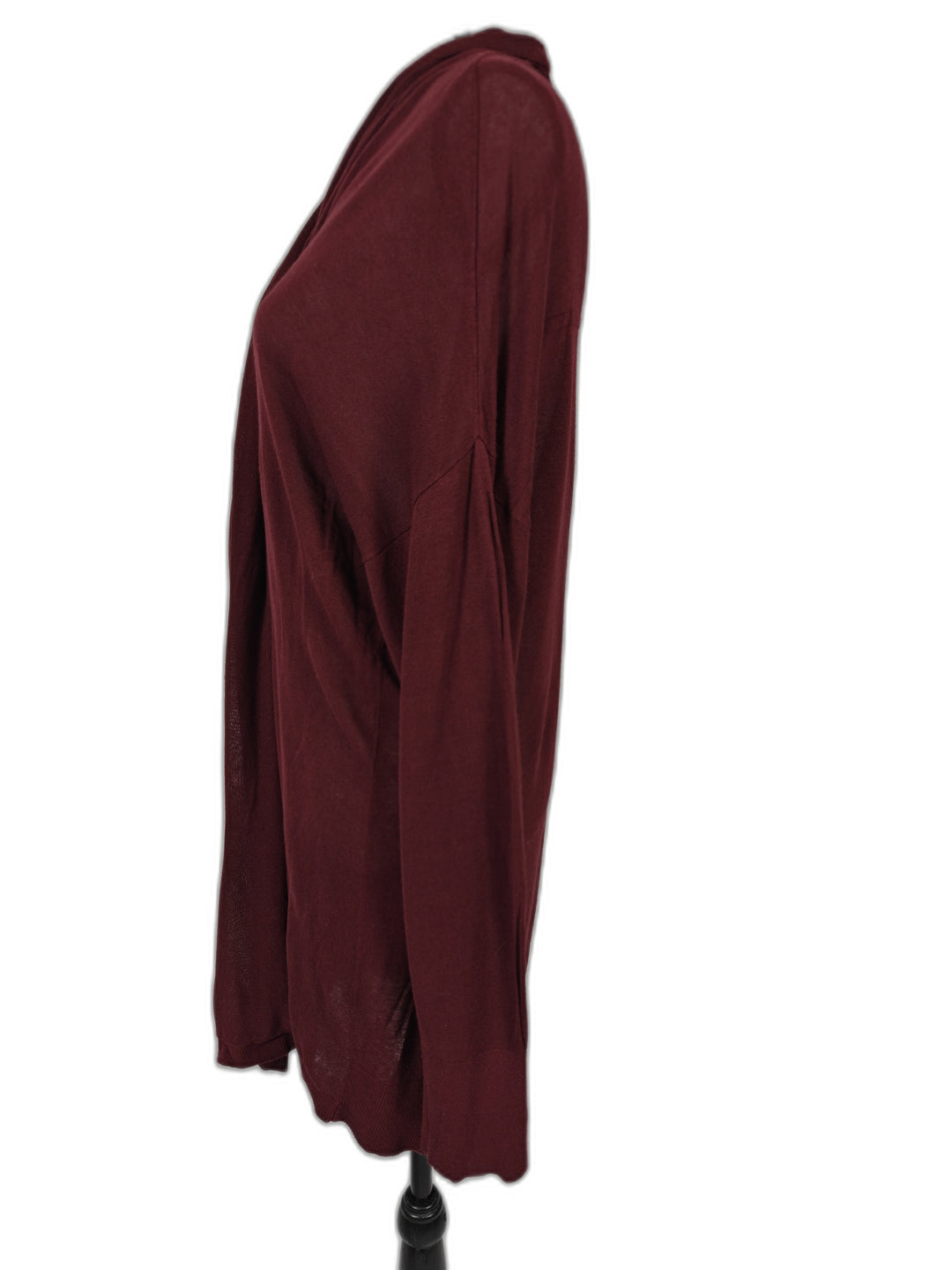 Women Ann Taylor Open Front Cardigan Burgundy XXL