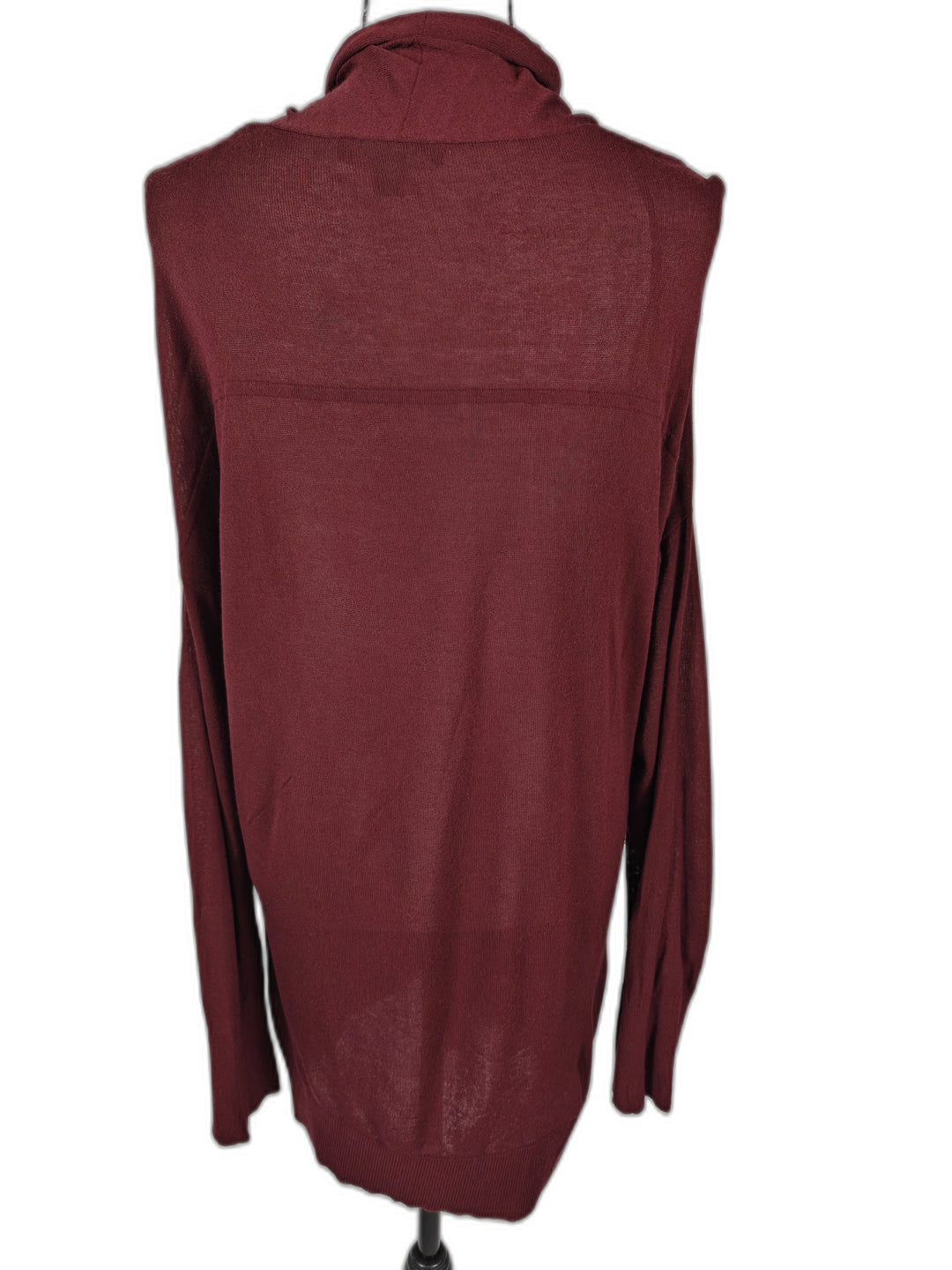 Women Ann Taylor Open Front Cardigan Burgundy XXL