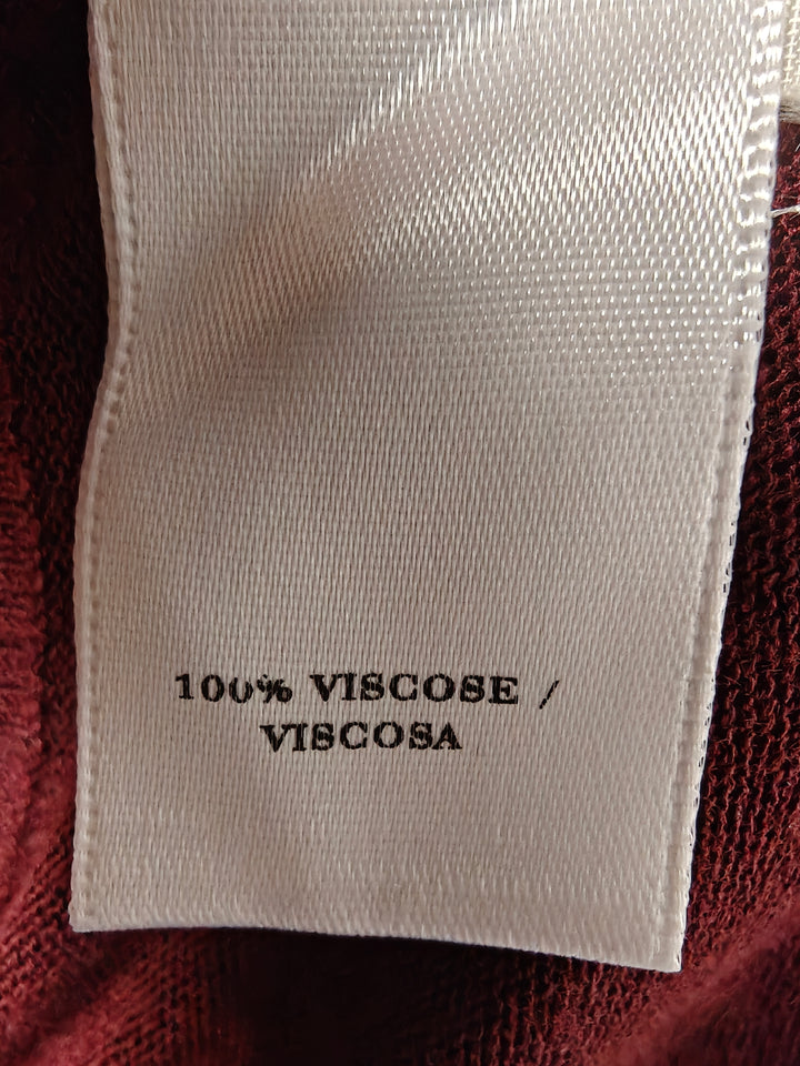 Women Ann Taylor Open Front Cardigan Burgundy XXL
