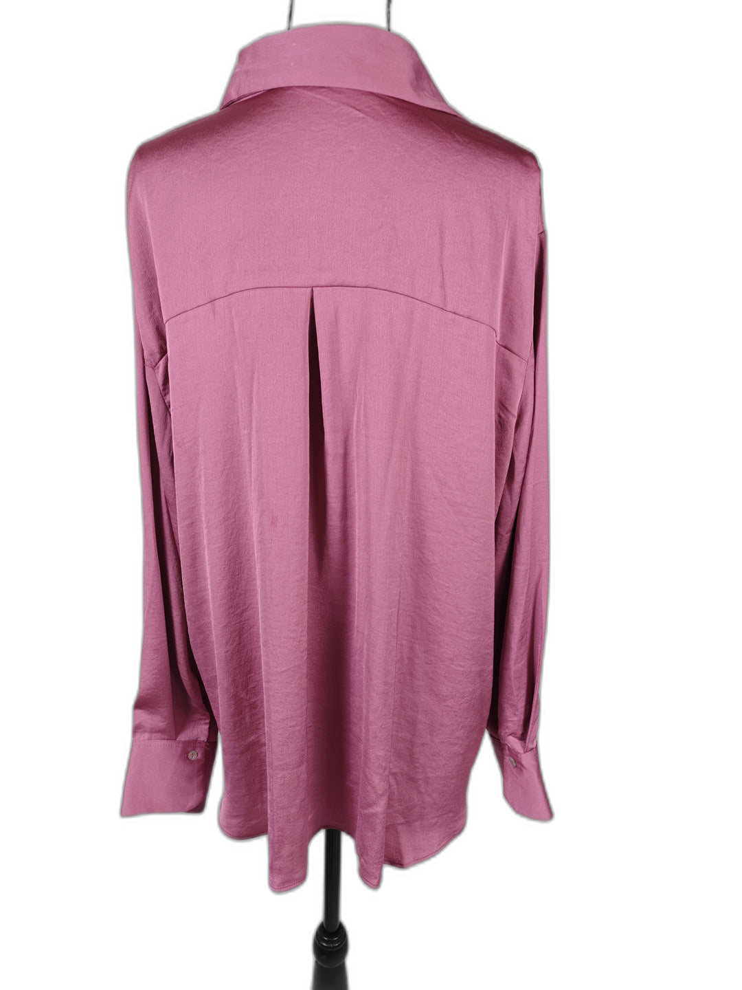 Womens Satin Button Down Blouse Dusty Rose Pink Size Unknown