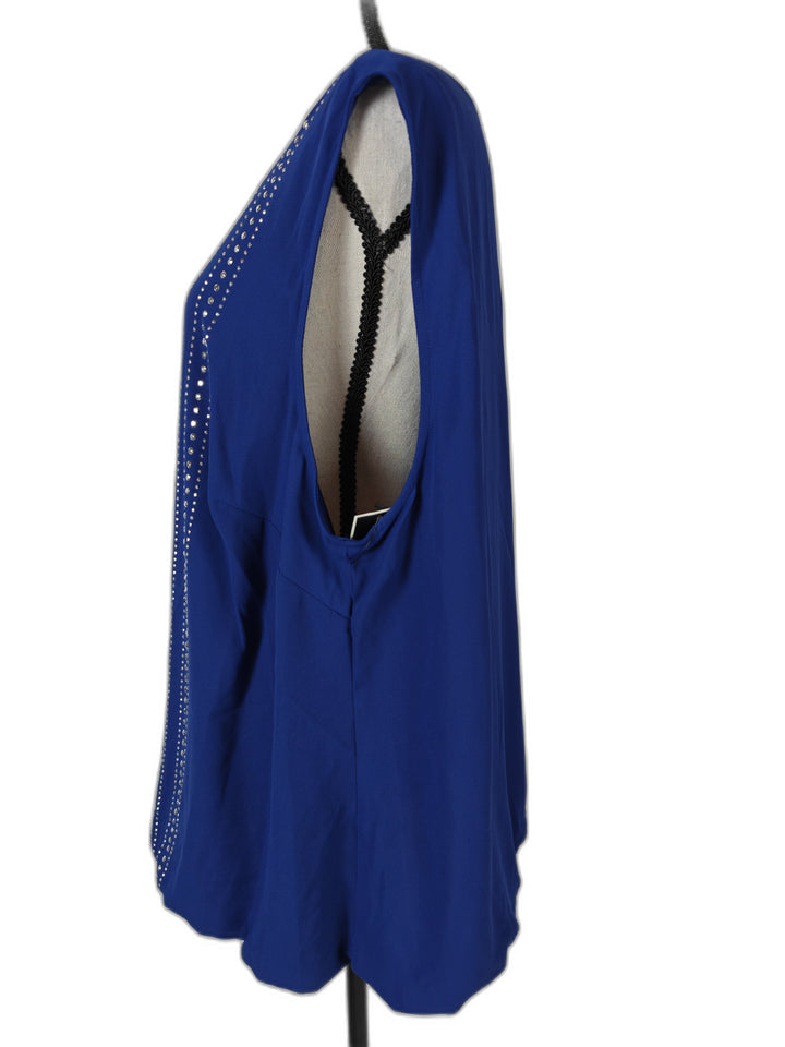 Womens Alfani Sleeveless Embellished Tunic Blue Size 18W NWT