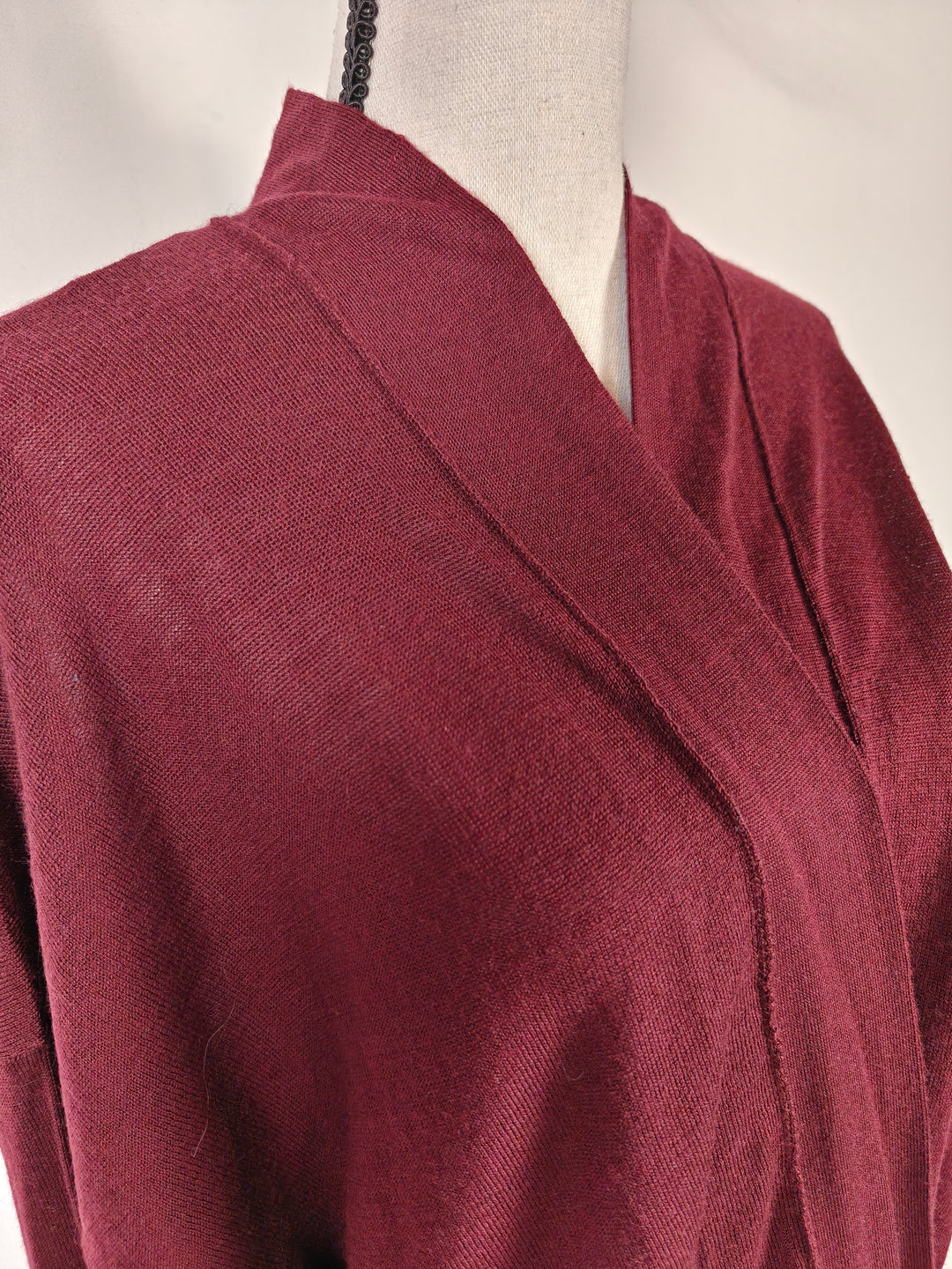 Womens Ann Taylor LOFT Open Front Cardigan Burgundy XL