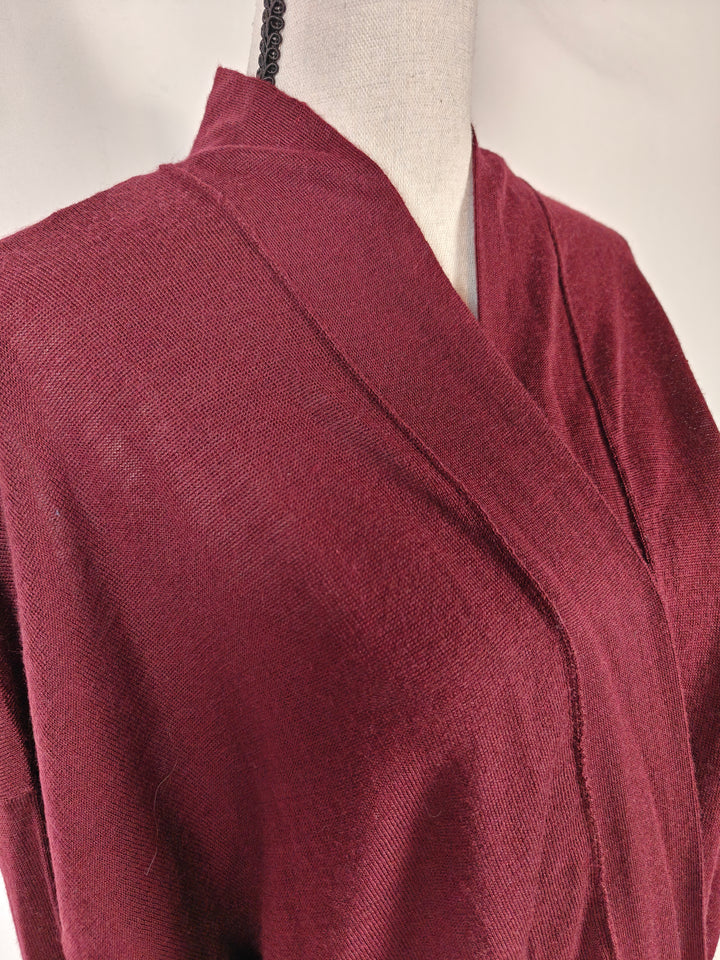 Womens Ann Taylor LOFT Open Front Cardigan Burgundy XL