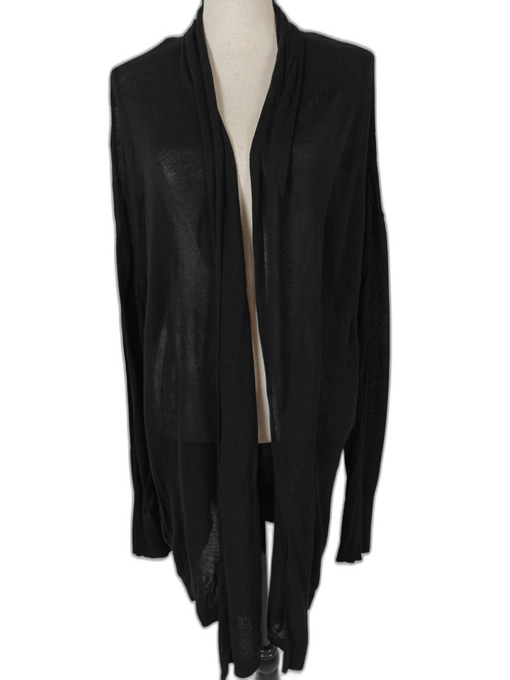 Womens Ann Taylor Open Front Cardigan Black XXL