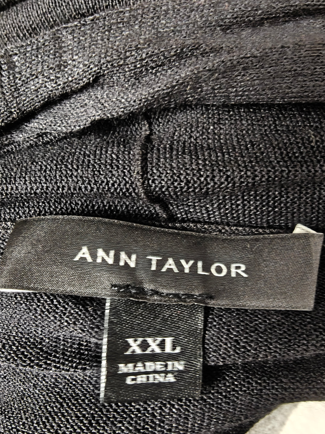 Womens Ann Taylor Open Front Cardigan Black XXL