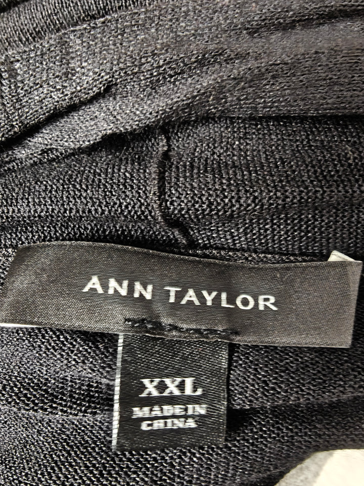 Womens Ann Taylor Open Front Cardigan Black XXL