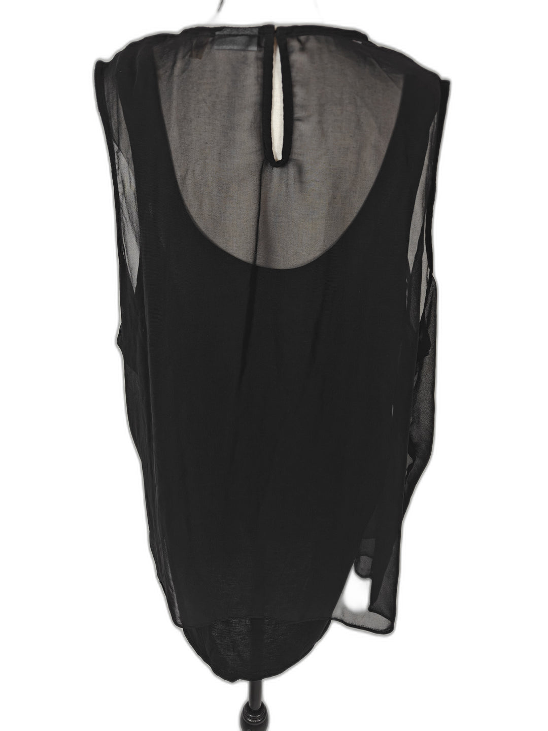 Womens DKNY Embellished Sheer Blouse Black Size 2X NWT