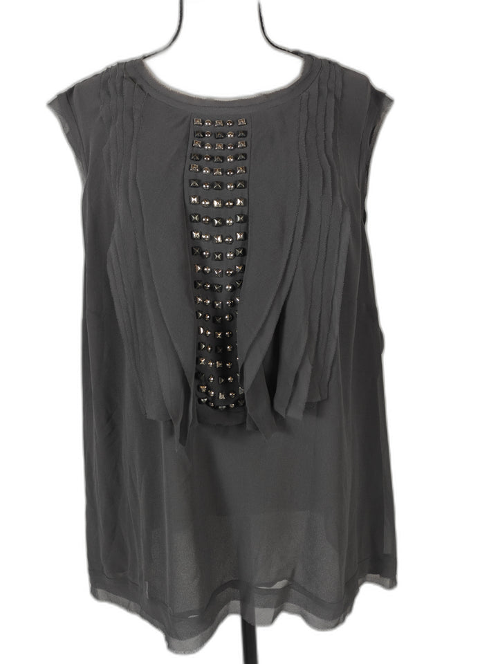 Womens Michael Kors Embellished Blouse Gray Size 22W