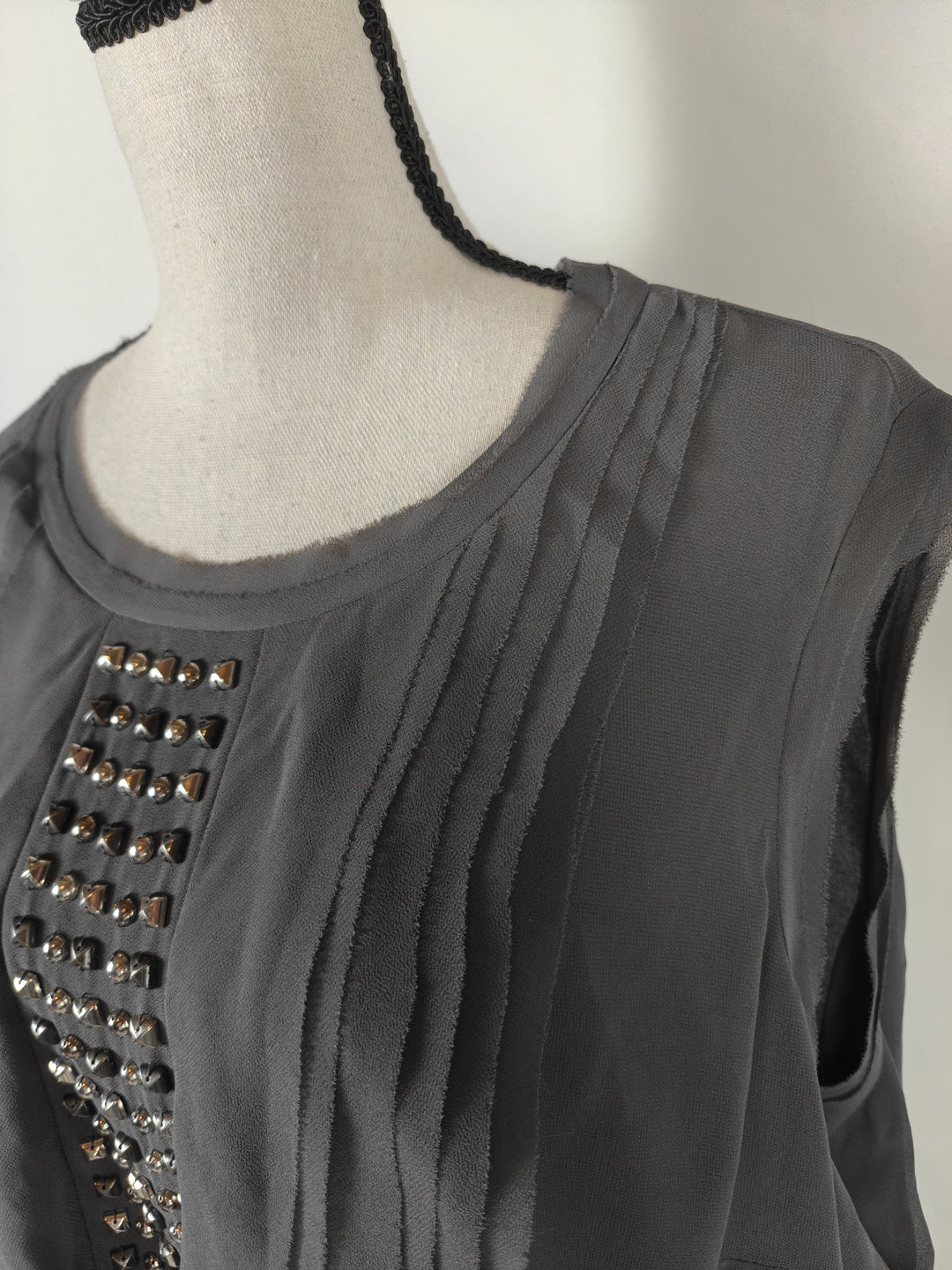 Womens Michael Kors Embellished Blouse Gray Size 22W