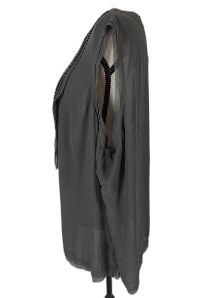 Womens Michael Kors Embellished Blouse Gray Size 22W