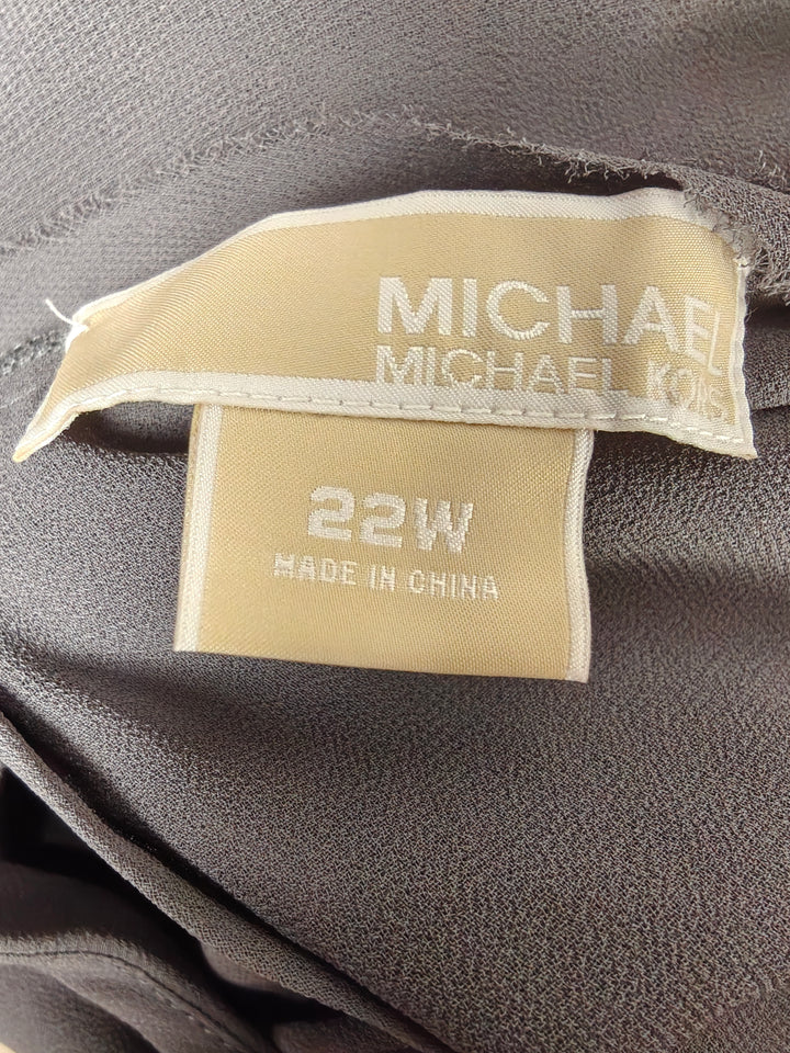 Womens Michael Kors Embellished Blouse Gray Size 22W