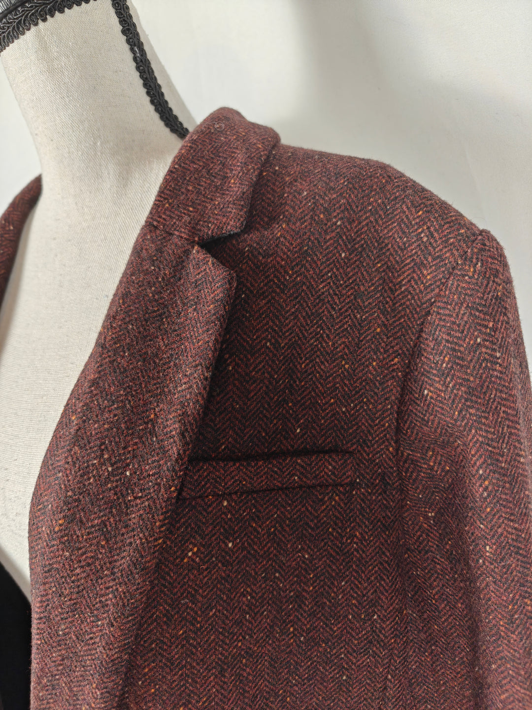 Womens Banana Republic Blazer Rust Herringbone Size 16 Tall