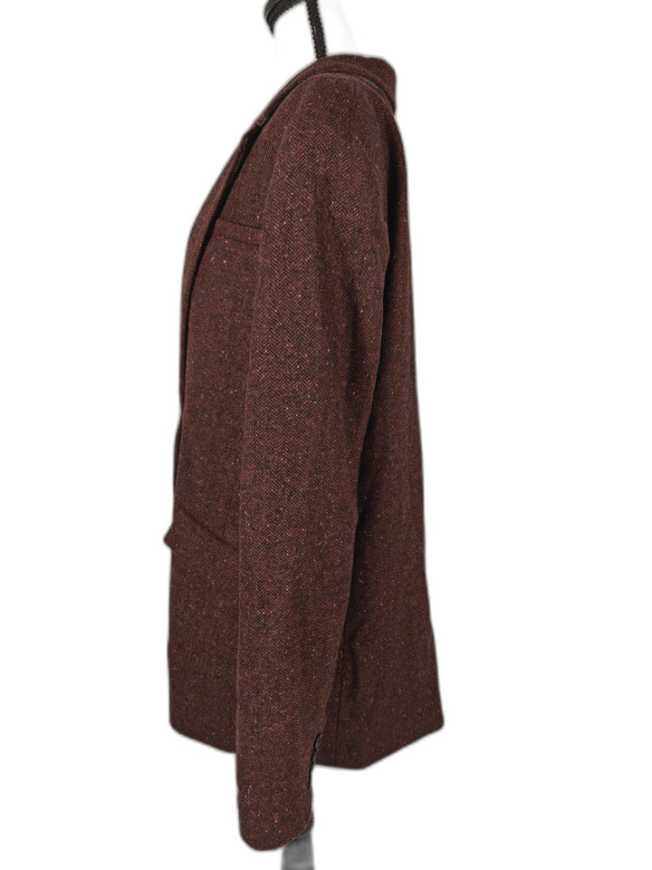 Womens Banana Republic Blazer Rust Herringbone Size 16 Tall