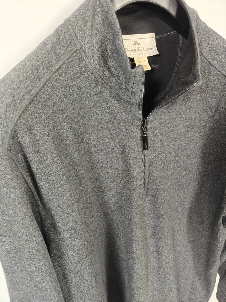 Mens Tommy Bahama Reversible Quarter Zip Pullover Gray XXL