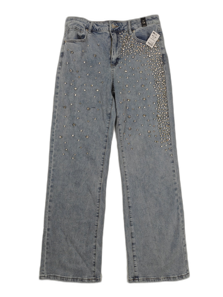 Womens Akira Rhinestone Jeans Light Wash Size 13