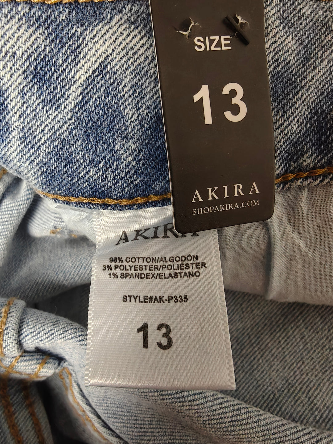 Womens Akira Rhinestone Jeans Light Wash Size 13