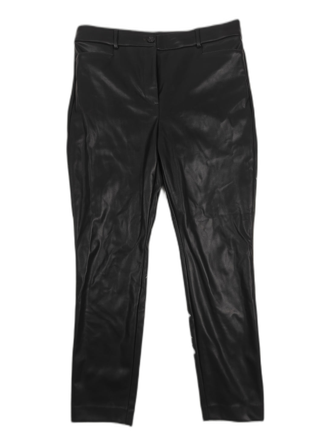 Womens LOFT Faux Leather Pants Black Size 12