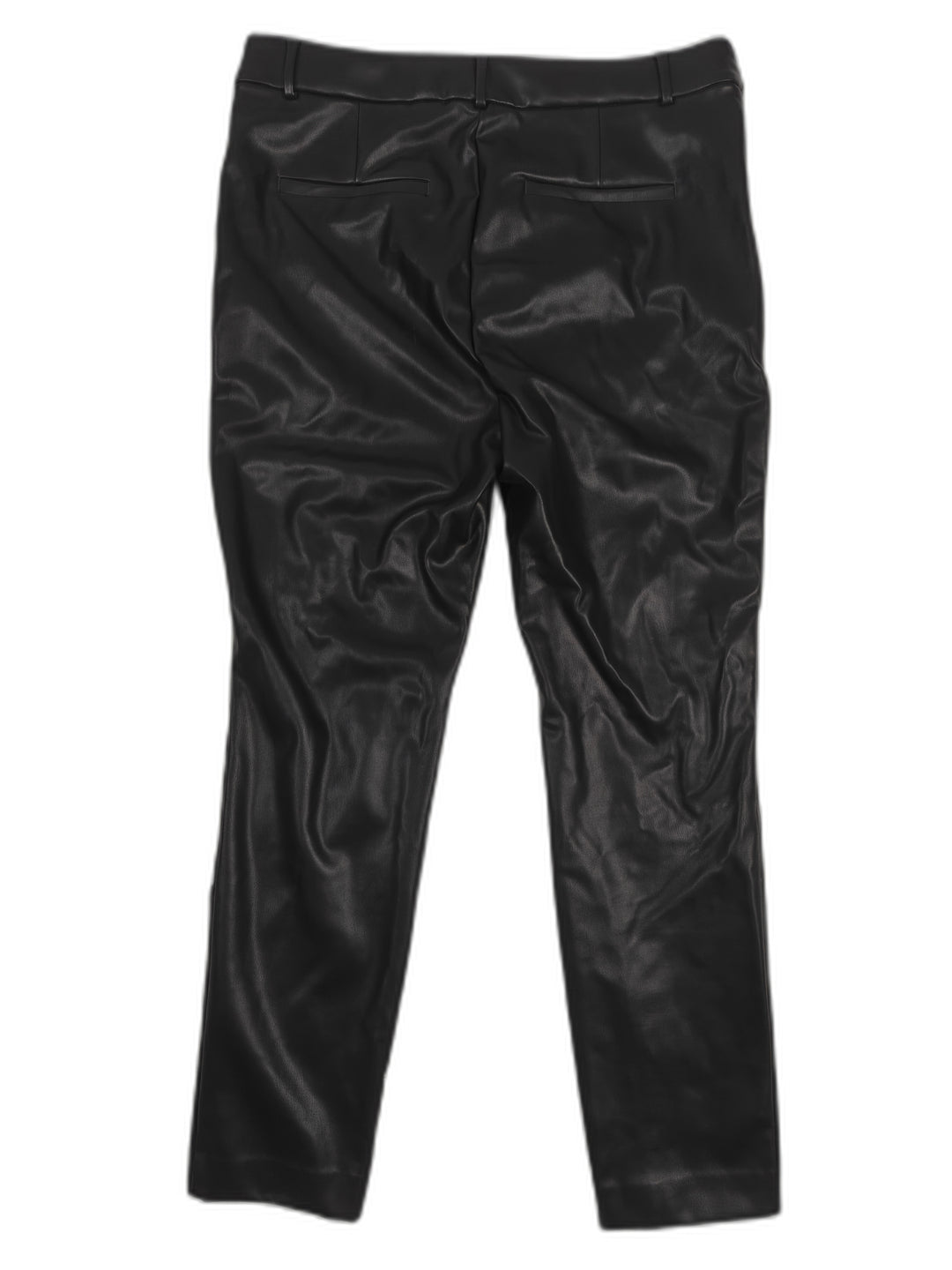 Womens LOFT Faux Leather Pants Black Size 12
