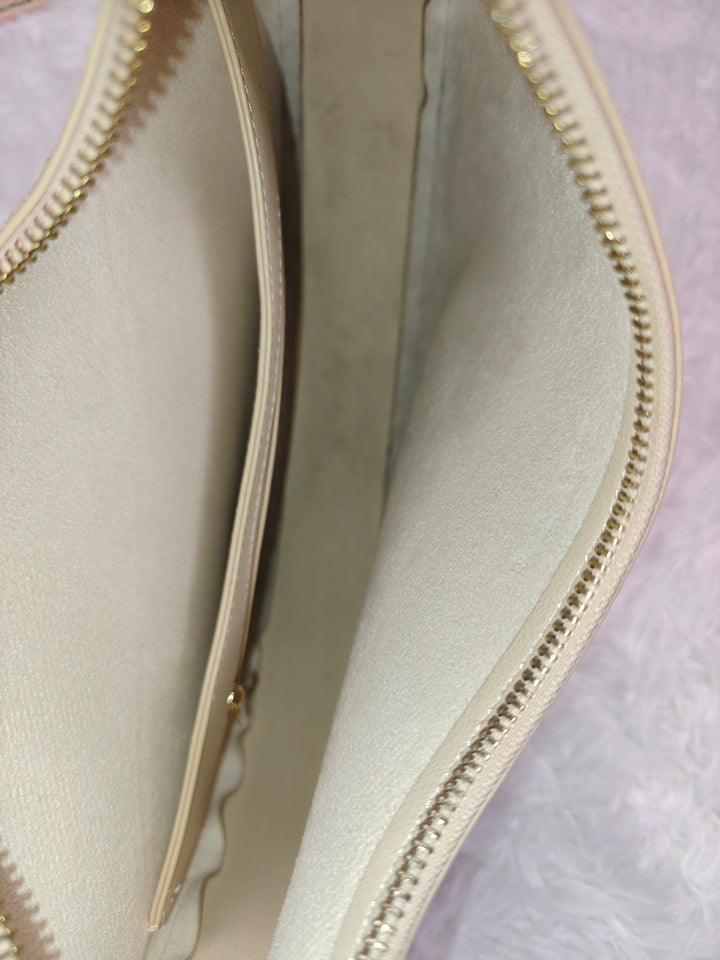 Womens Keyli Hobo Shoulder Bag Beige Gold Hardware