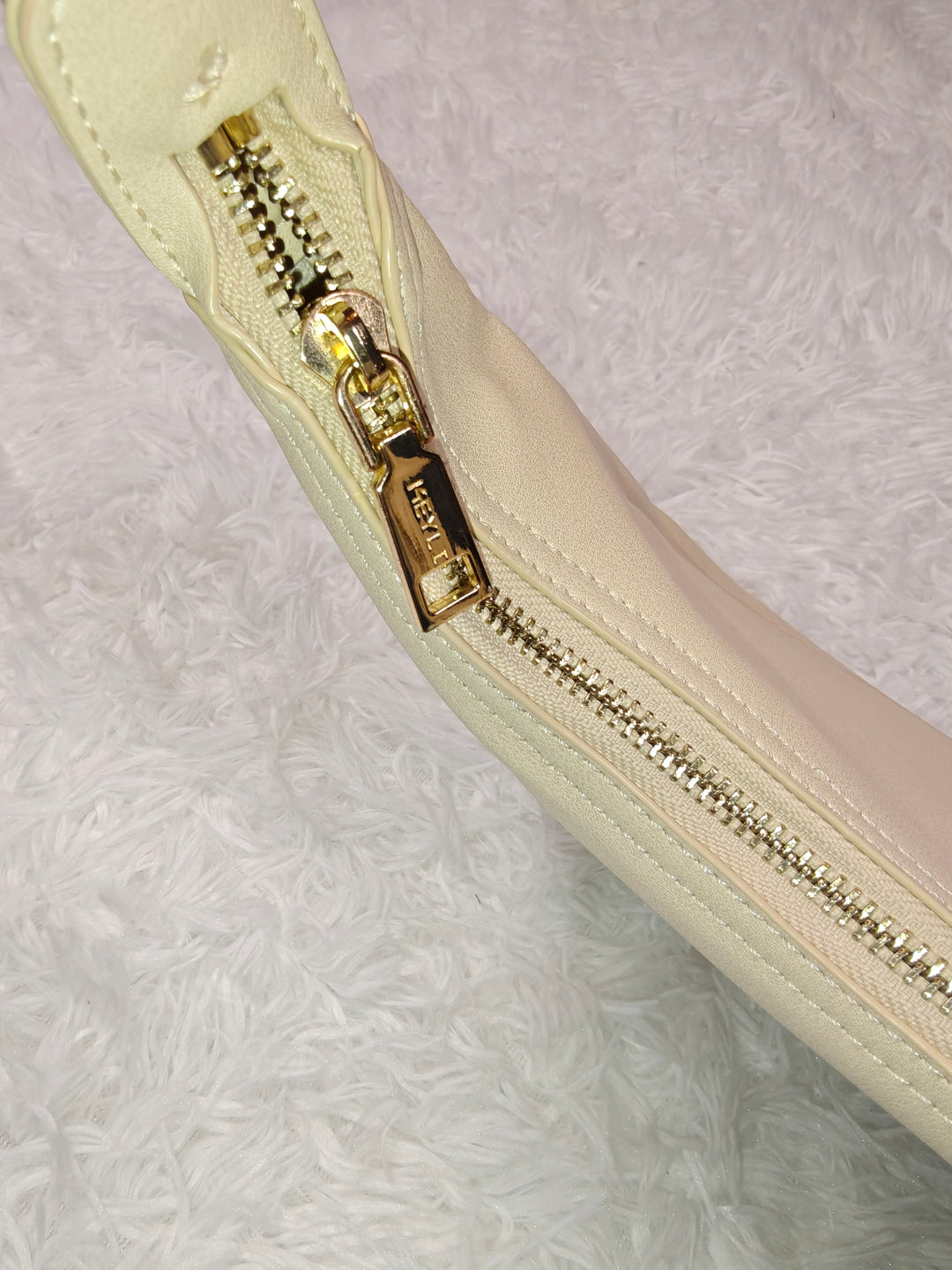 Womens Keyli Hobo Shoulder Bag Beige Gold Hardware