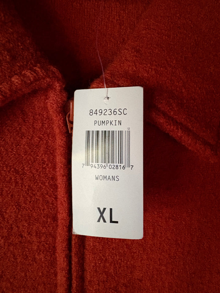 Vintage Sarah Pumpkin Orange 100% Wool Full Zip Jacket Blazer XL