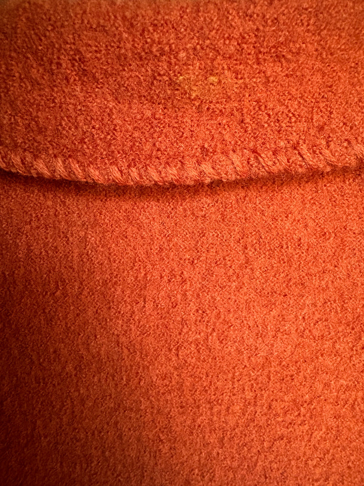 Vintage Sarah Pumpkin Orange 100% Wool Full Zip Jacket Blazer XL