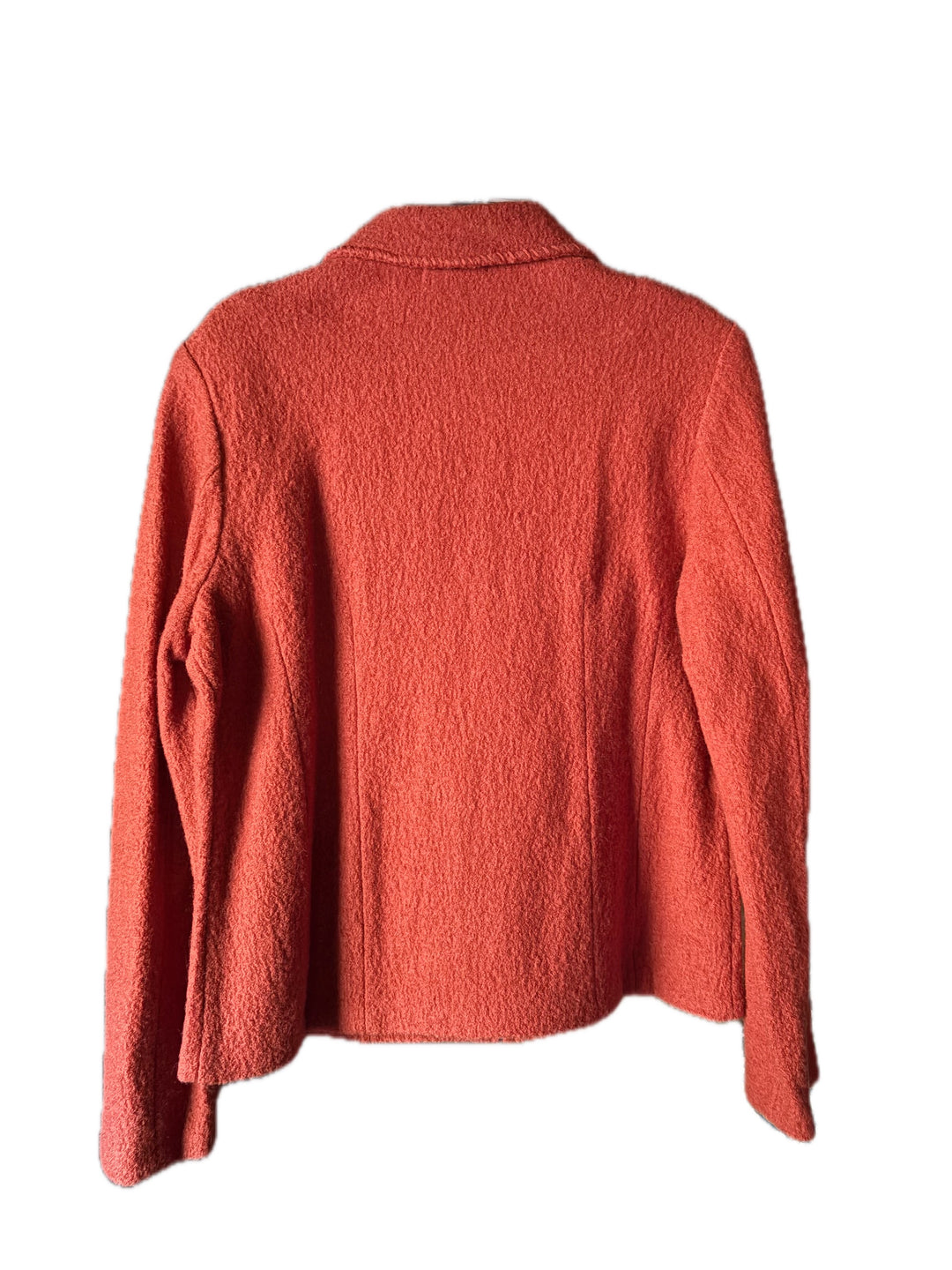 Vintage Sarah Pumpkin Orange 100% Wool Full Zip Jacket Blazer XL